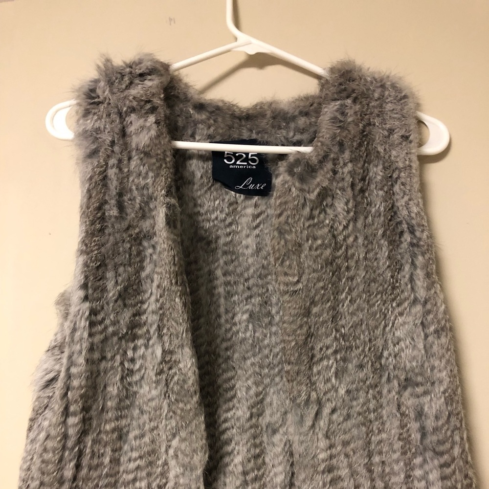 Gray REAL RABBIT FUR vest!